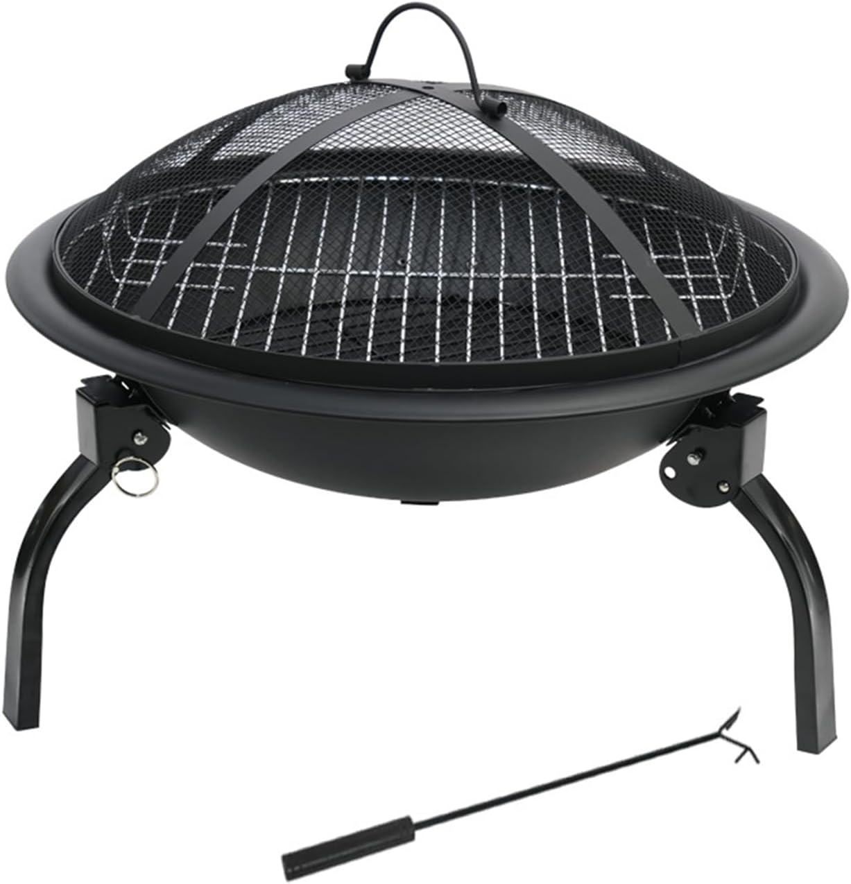 Portable Folding Outdoor Fire Pit & Wood-Burning Stove Perfect for Gardens, Family Gatherings, picnics, and Beach Bonfires—Enjoy Relaxed, Cozy Evenings. (Black, 21.5in)