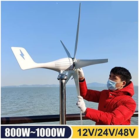 1000W Wind Turbine Generator - 24V/48V Windmill for Home & Off-Grid Power - Efficient Alternative Energy System with MPPT Controller for Free Energy Production