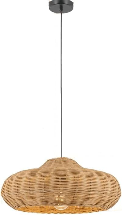 Bohemian Hand-Woven Straw Rattan Pendant Lightled Restaurant Tea Room Bedroom Study Decoration Hanging Lamp LED Light Source E27 Base Chandeliers Modern Home Lighting Fixtures Diameter 40cm