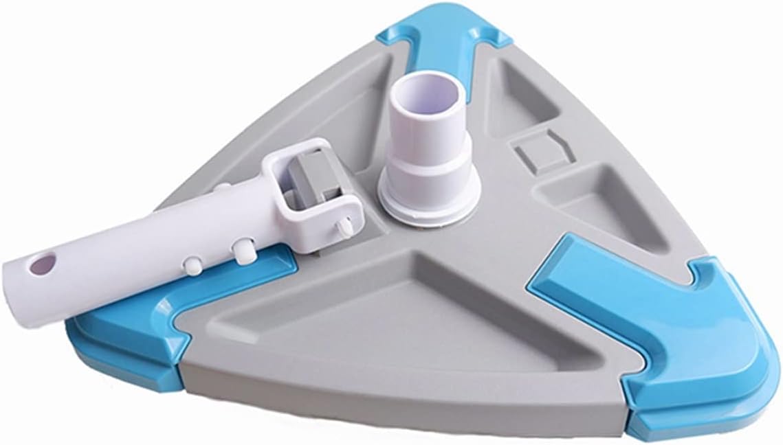 Triangular Pool Vacuum Head with Side Brush and Universal Rotatable Hose Adapter Manual Pool Cleaner