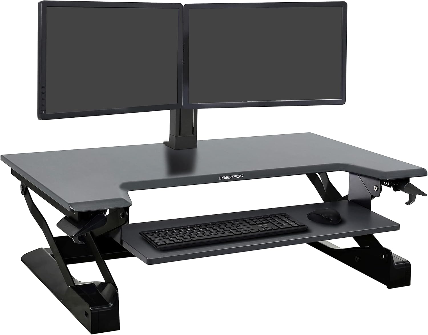 Ergotron – WorkFit-TL Standing Desk Converter, Dual Monitor Sit Stand Desk Riser for Tabletops – 37.5 Inch Width, Black
