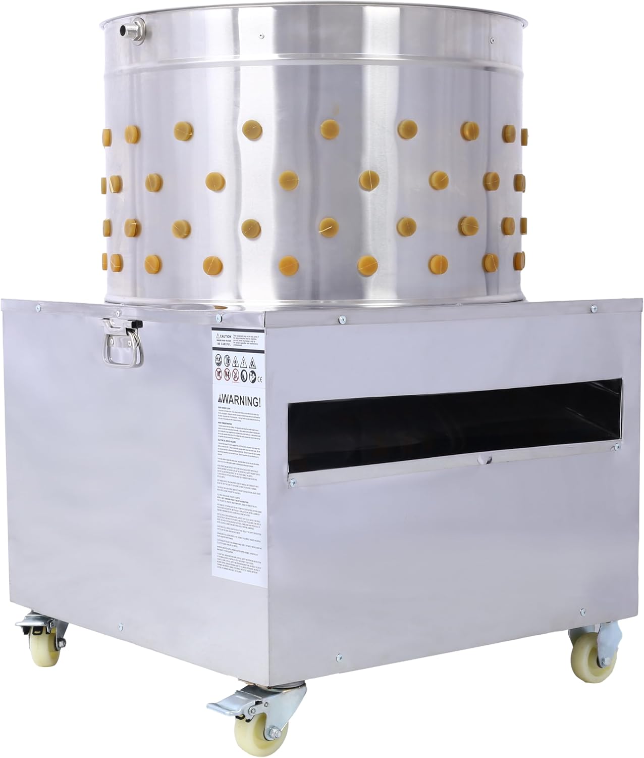 20in Drum 1500W Chicken Plucker Machine with Stainless Steel Build Rubber Fingers for Fast Defeathering and Easy Cleaning