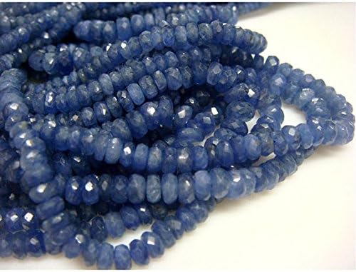 LKBEADS 9 Strand Natural Sapphire Faceted Rondelles - 5mm to 2mm - 9 Strands - 20 Inches to 14 Inches
