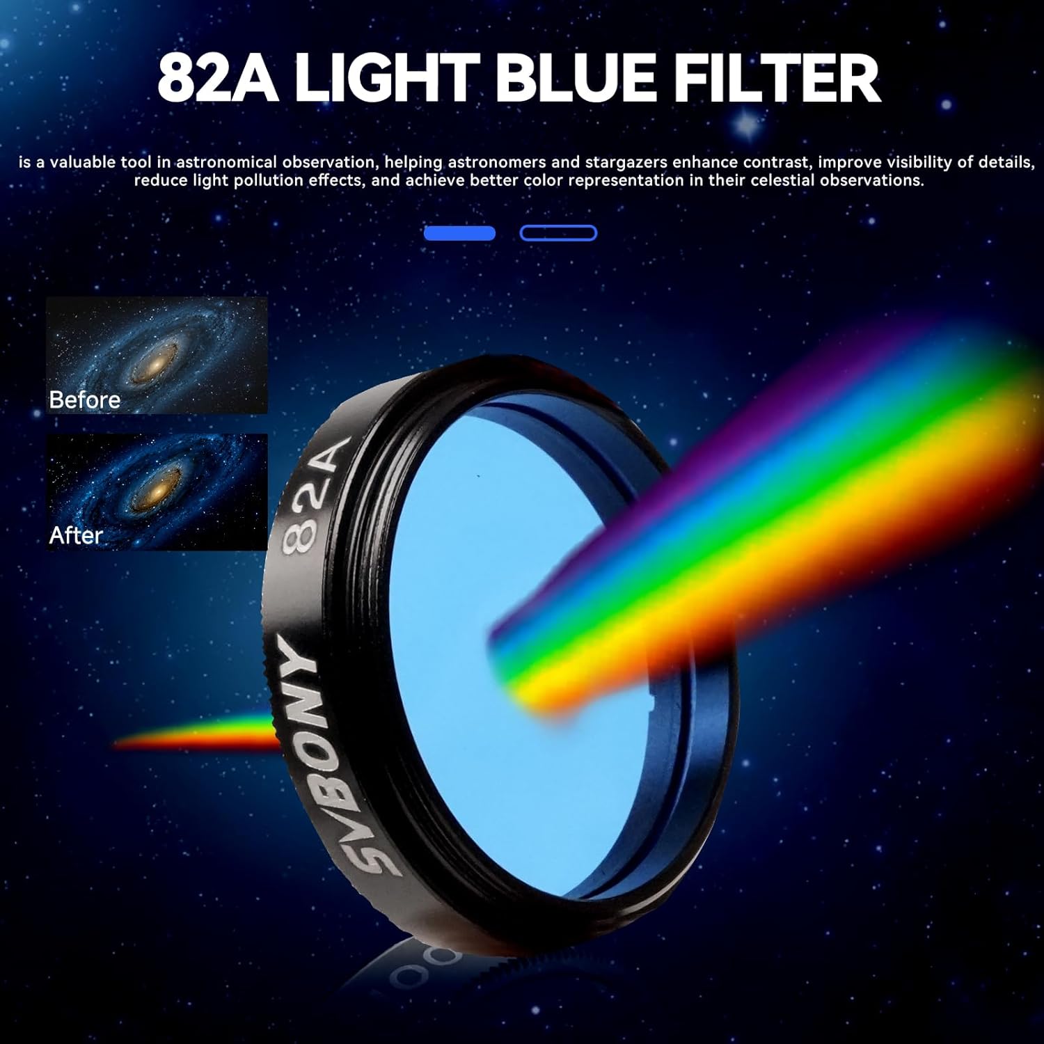 SVBONY SV233 7PCS Telescope Accessory Kit with Plossl Eyepiece, 2X Barlow Lens, Moon/ND4/82A Color Filter and Bag Bundle with SV230 Telescope Eyepiece, 1.25'' Zoom Eyepiece, for Astronomical Visual