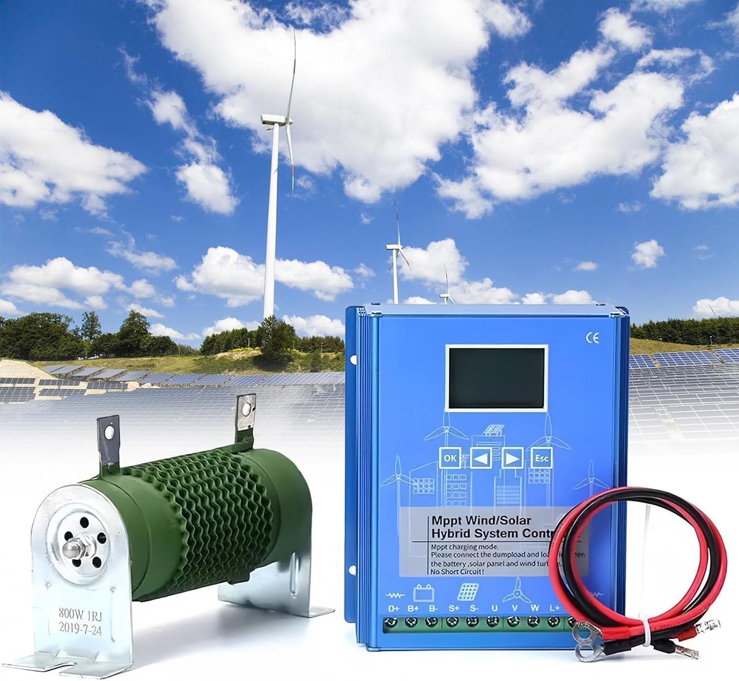CAJUCA Wind Solar Hybrid Charge Controller 12000W Regulator MPPT Wind Solar Hybrid Boost Controller for Wind Turbine Generator