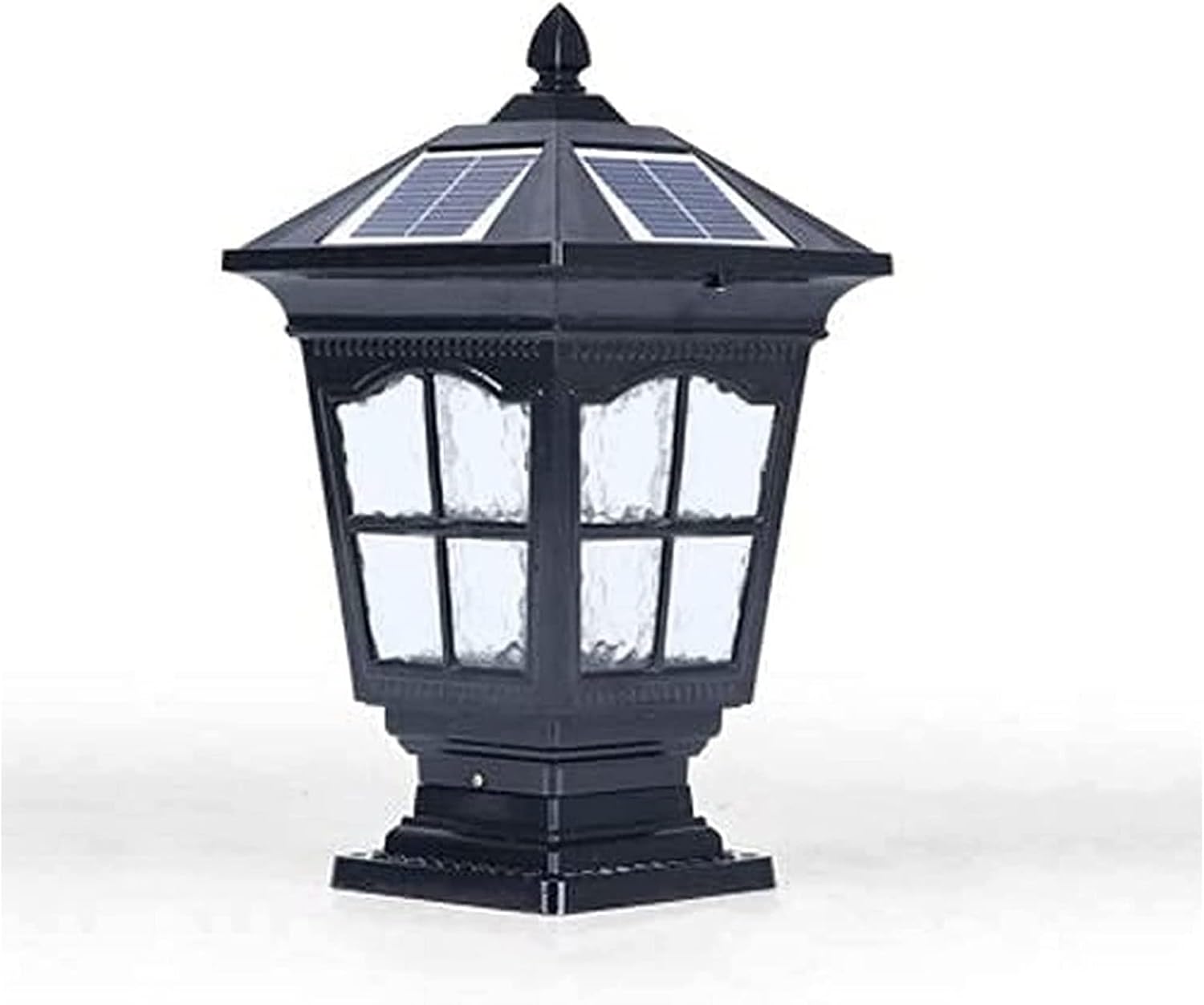 Courtyard Light Post Light Solar Outdoor Waterproof E27 Post Lights Villa Garden Door Column Wall Lamp Aluminum Home Villa Decor Pillar Lamp Black Warm Light Street Lamp(Noir,Light)