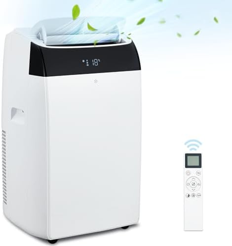 14000 BTU Portable Air Conditioner - Cools 750 Sq Ft, Cooling/Fan/Dehumidifier/Smart Control with Remote & Sleep Mode, White Energy-Saving AC Unit