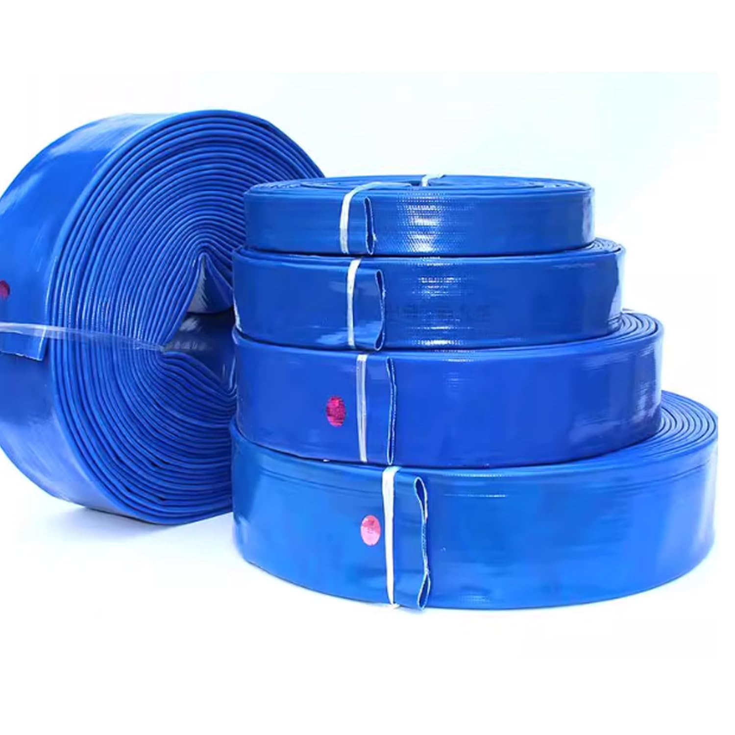 Backwash Hose, Heavy-Duty PVC Hose, Lay Flat Discharge Hose, Weatherproof Burst Resistant for Water Transfer, Filter, Drain，with Connector and clamp(50 Meters,3in)