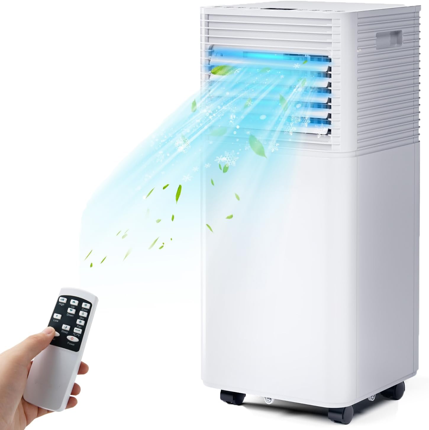 SIMOE 4-in-1 Portable AC, 10000BTU Portable Air Conditioner Unit for room Cooling up to 350 sq.ft, with Remote Control, 24H Timer & Window Kit, Built-in Fan, Cooling, Dehumidifier & Sleep Modes