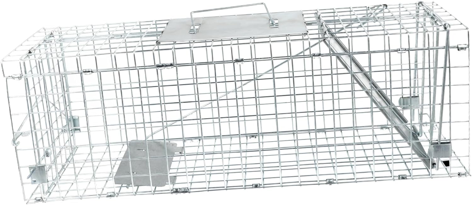 1pc Live Folding Humane Cat Cage Galvanized Animal Catcher for Squirrels Easy to up Release