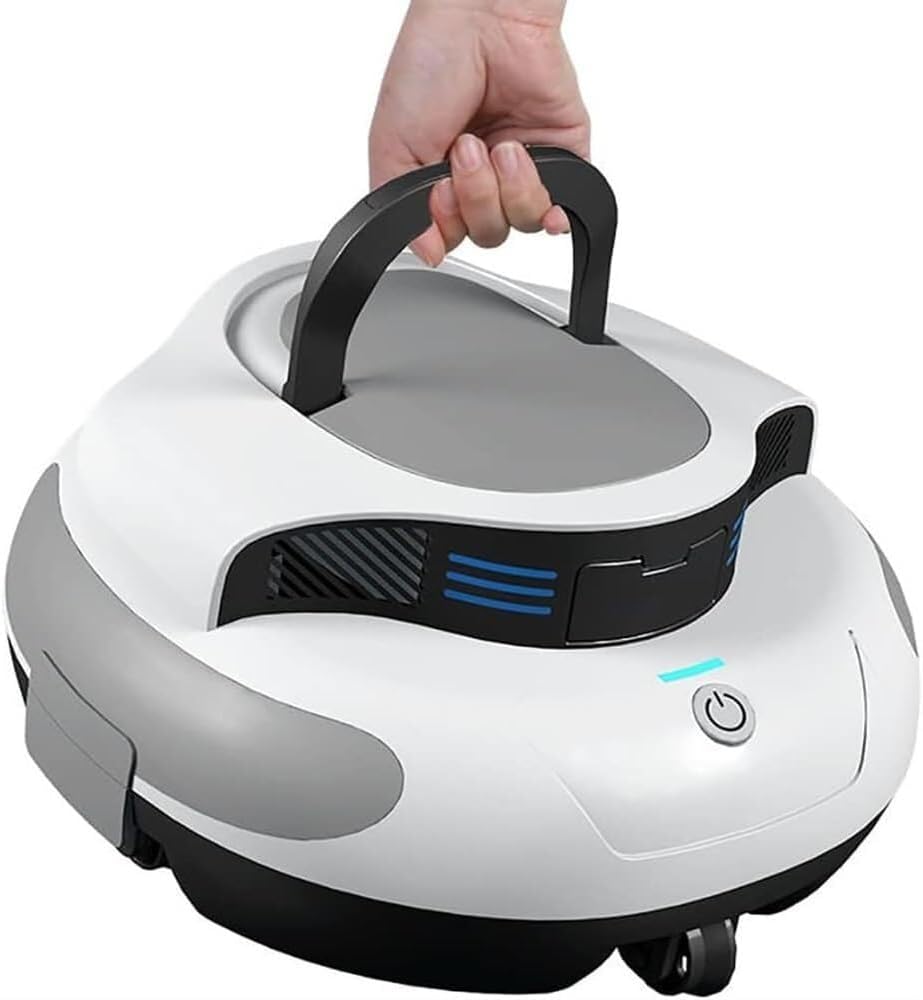 Automatic Pool Cleaner, Cordless Robotic Pool Vacuum with Dual-Drive Motors, Wall Climbing, 100 Mins Runtime, Self-Parking for Above-Ground Pools