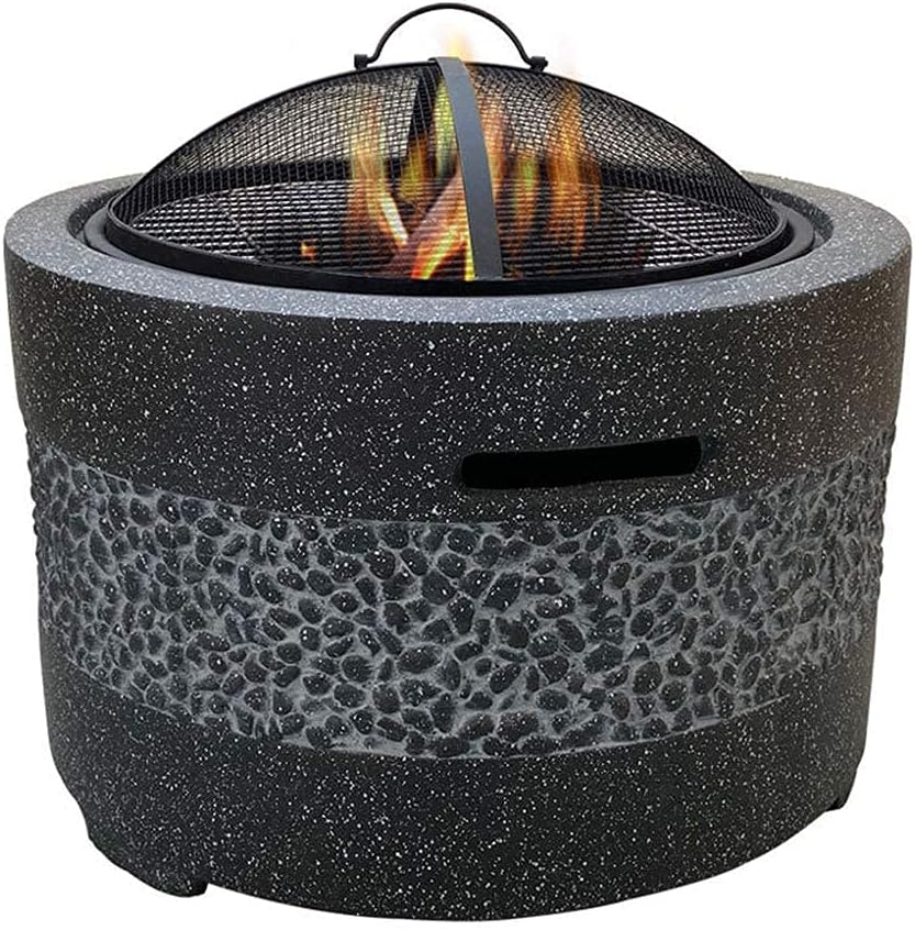 Small firepit, Fire Pit with BBQ Grill Shelf, Firepit Garden Patio Heater/BBQ/Ice Pit Fashionable and Artistic Magnesium