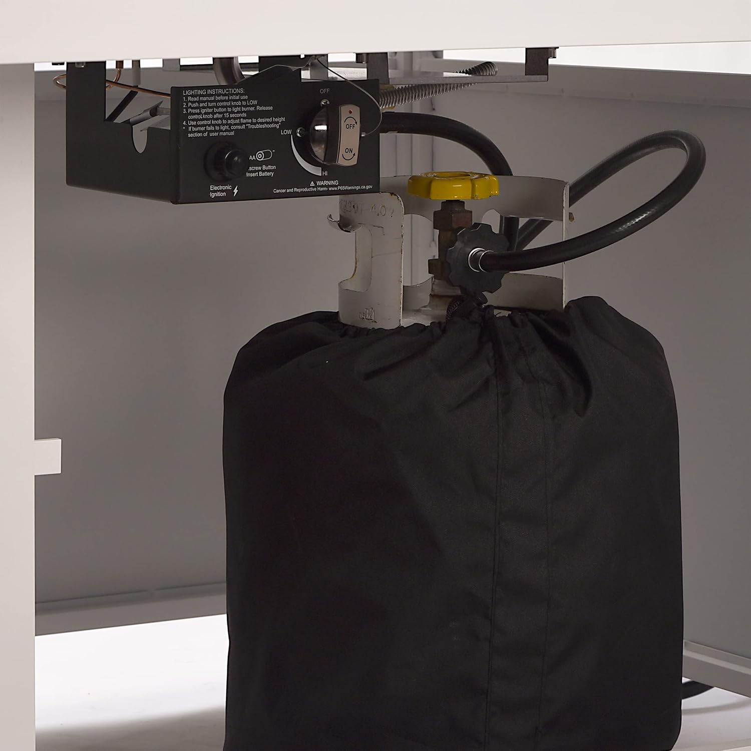 Square 42 in. x 42 in. Aluminum Propane Fire Pit Table with Glass Beads, Two Covers, Lid, 57,000 BTUs in White Finish