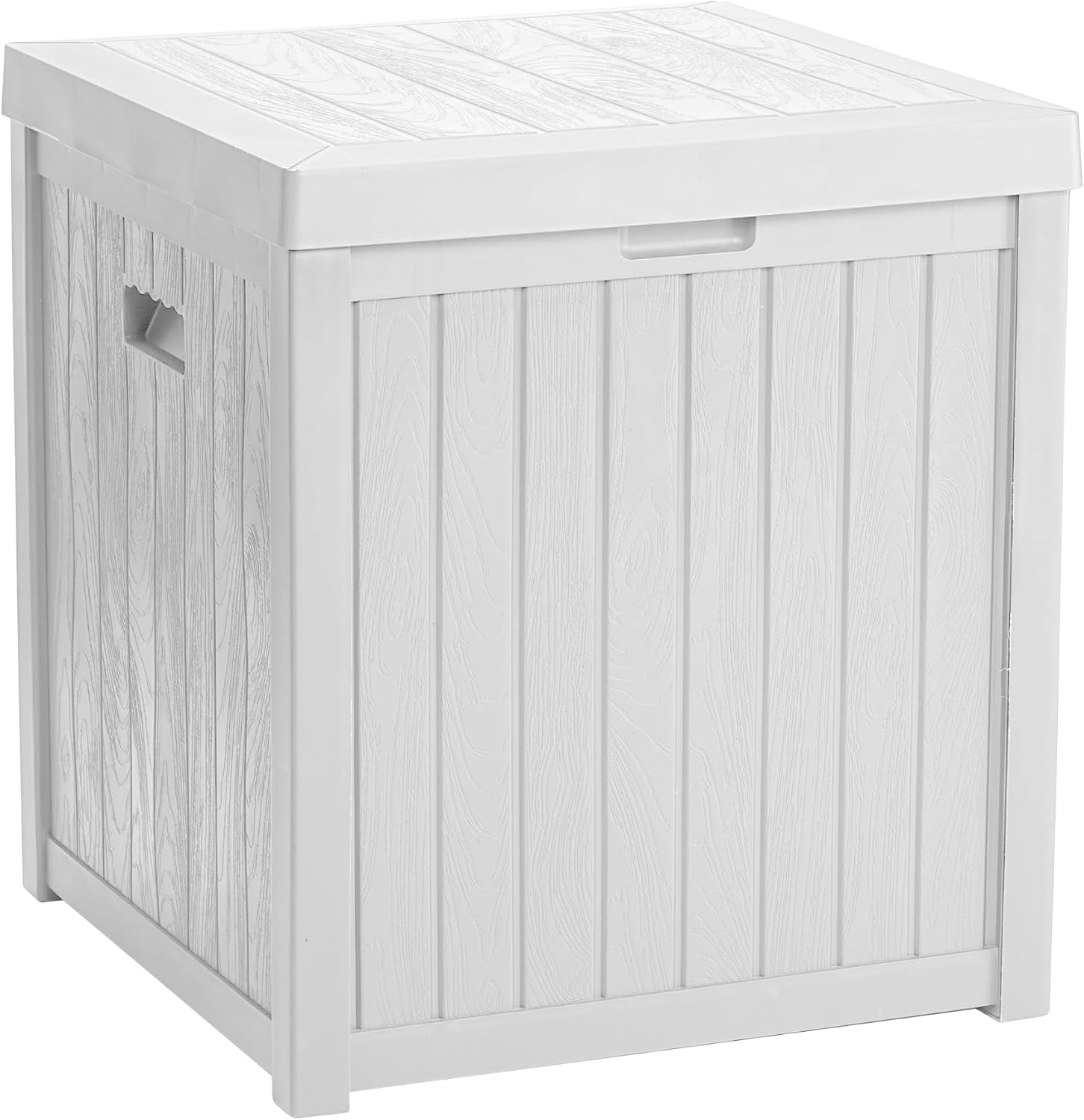 EHHLY Deck Box, 51 Gallon Front Porch Package Bin Delivery Box for Outside, Small Patio Outdoor Storage Boxes Waterproof, UV Resistant Plastic Resin Pool Storage Bins with lids, White