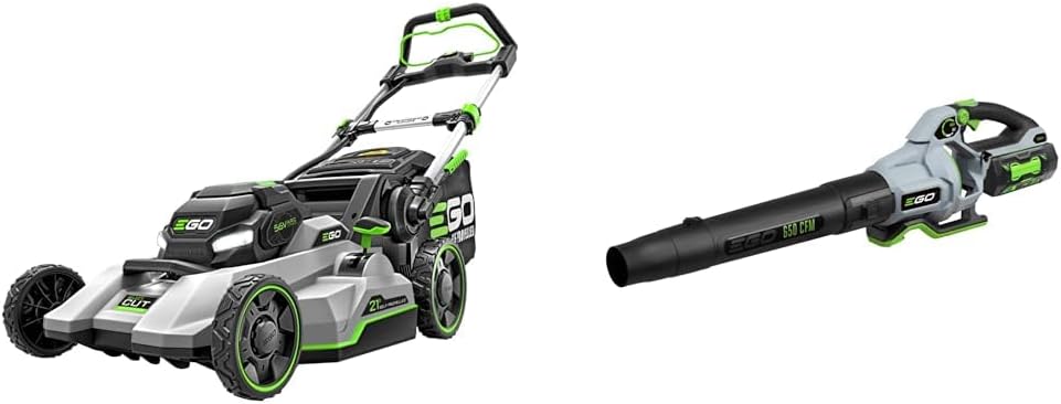 EGO Power+ LM2135SP 21-Inch Select Cut Lawn Mower & LB6504 650 CFM Variable-Speed 56-Volt Lithium-ion Cordless Leaf Blower 5.0Ah Battery and Charger Included