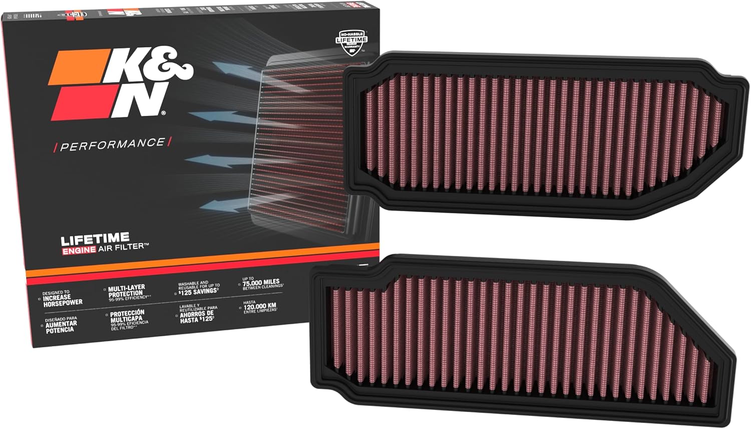 K&N Engine Air Filter: High Performance, Premium, Washable, Replacement Filter, Compatiable with 2022-2023Mercedes Benz SL55/SL63 AMG, 33-3181