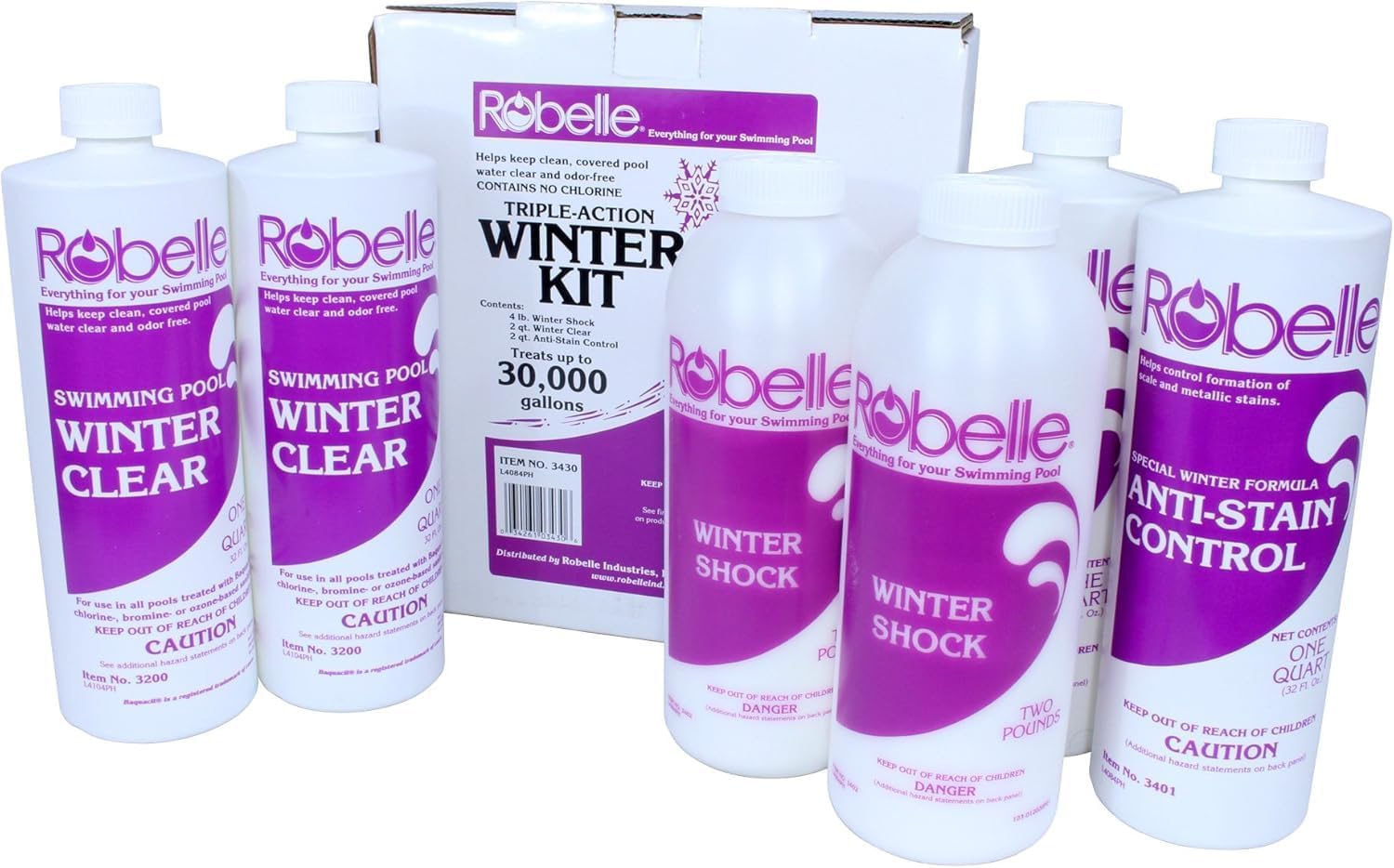 Robelle 30,000 Gallon Triple-Action Winter Kit, Premium Pool Closing Kit, for Pools up to 30,000 Gallons