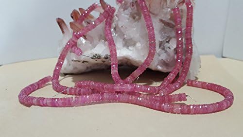 Pink Sapphire Faceted Heishi Beads 4.5-5mm 9 In. AA Quality Corundum