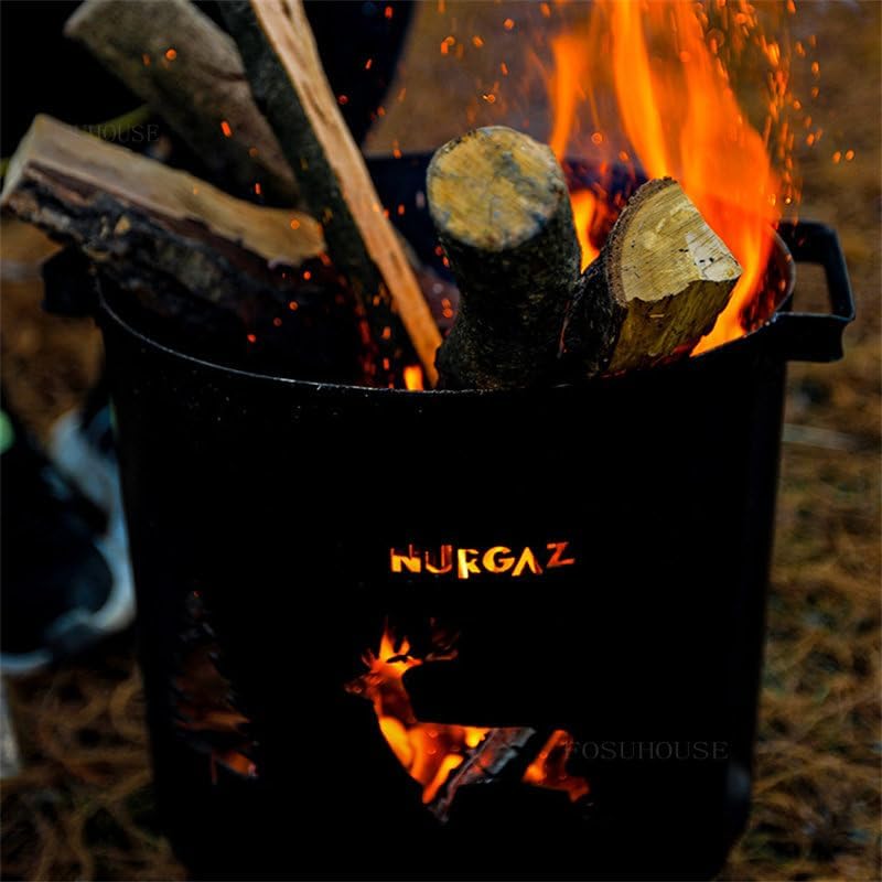 Outdoor Fireplaces Outdoor Fire Pit Patio Furniture Cast Iron Basin Bonfire Brazier Heating Stove Furnace Garden Courtyard BBQ Grill Fire Pits