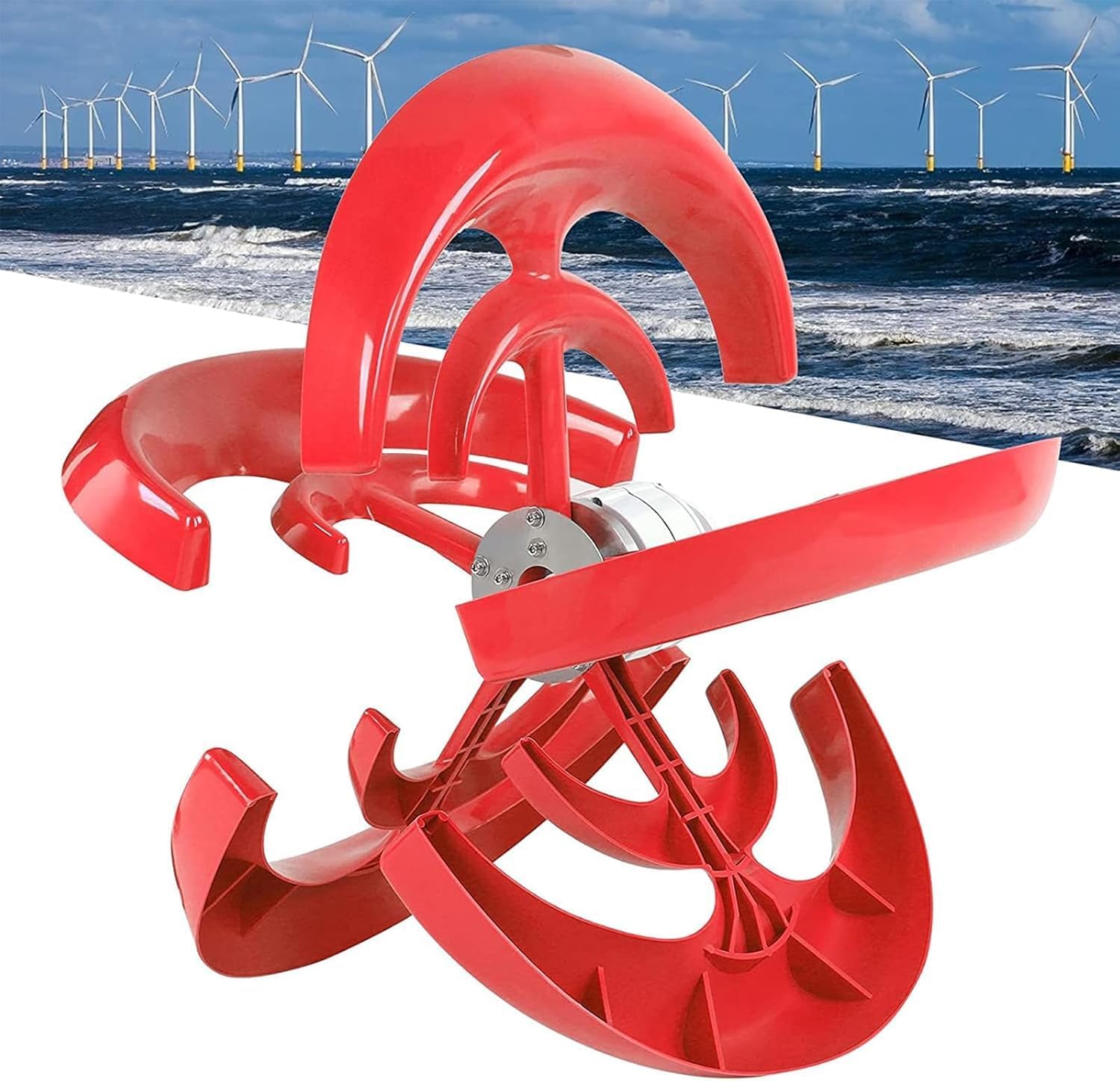 CAJUCA 9000W Horizontal Wind Turbine Generator, Low Wind Speed Starting Wind Power Generator with Controller for Home, Camping