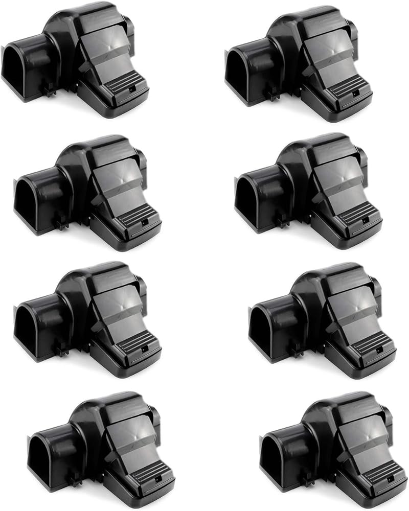 eXuby Pet-Safe & Child-Safe Rat Traps w/Tunnel Design – Dual Entry for Better Capture Rate - No Harmful Poison - Prevents Accidental Triggering - Avoid Finger Snapping - Setup in Seconds. (8 Pack)