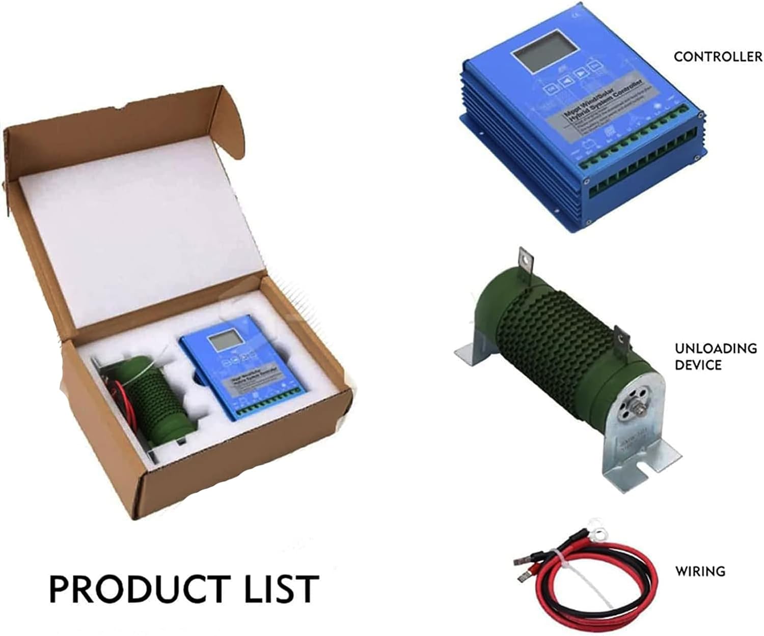 New Upgraded Wind Solar Hybrid Charge Controller,12V 24V 48V MPPT Boost Charge Regulator with LCD Display and Dump Load Apply to Sealed Gel Flooded Lithium Battery,12V