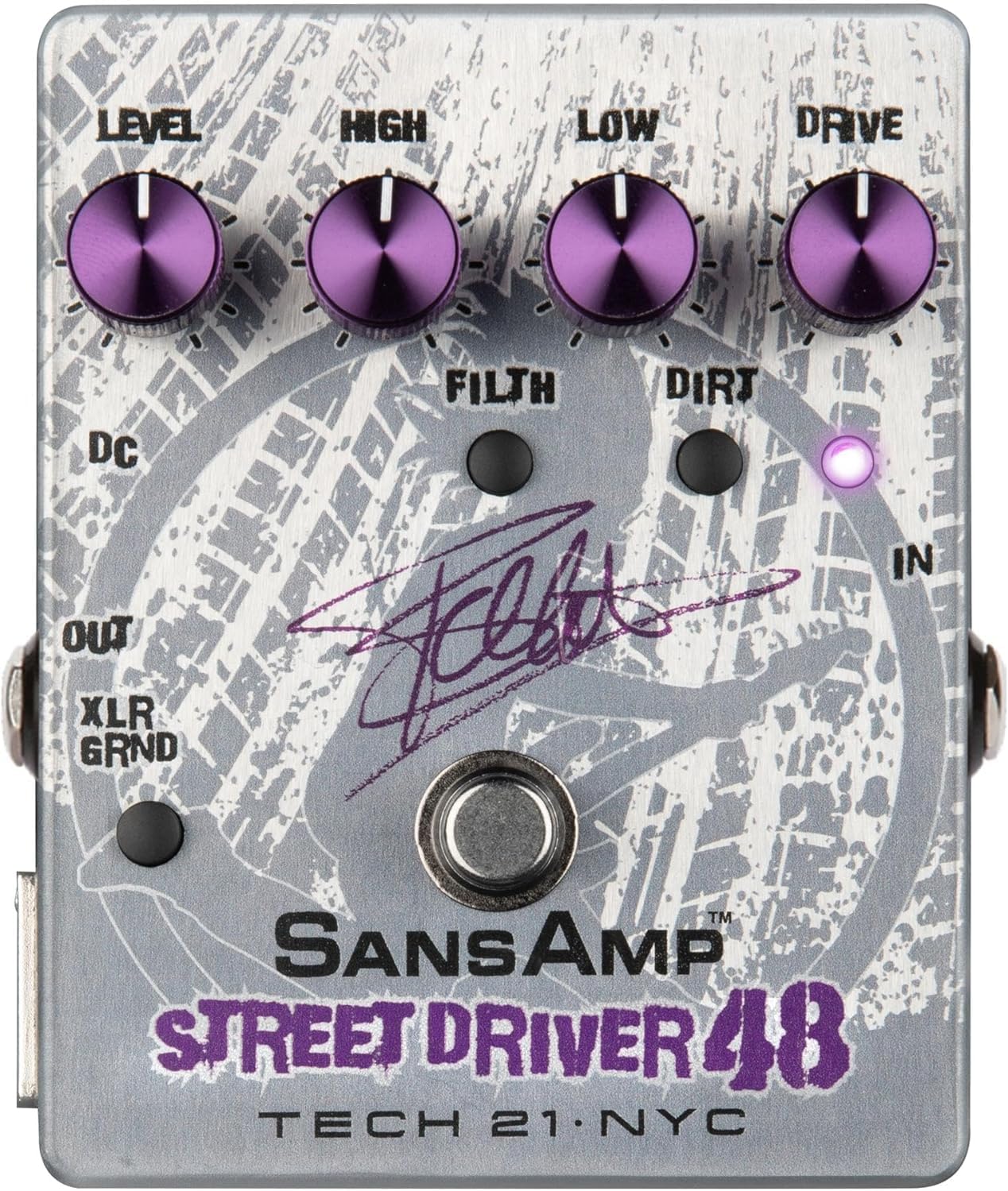 Tech 21 Frank Bello Street Driver 48 Signature SansAmp - Bundle with Instrument Cable, 2 Patch Cables, and Tuner