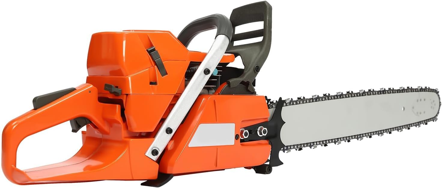 72CC 2-Stroke Gas Chainsaw, 24 Inch Gas Powered Chainsaw, Gasoline Handheld Cordless Petrol Chain Saws Air-cooling, Portable Chain Saws for Trees Wood Farm Garden Ranch Forest Cutting