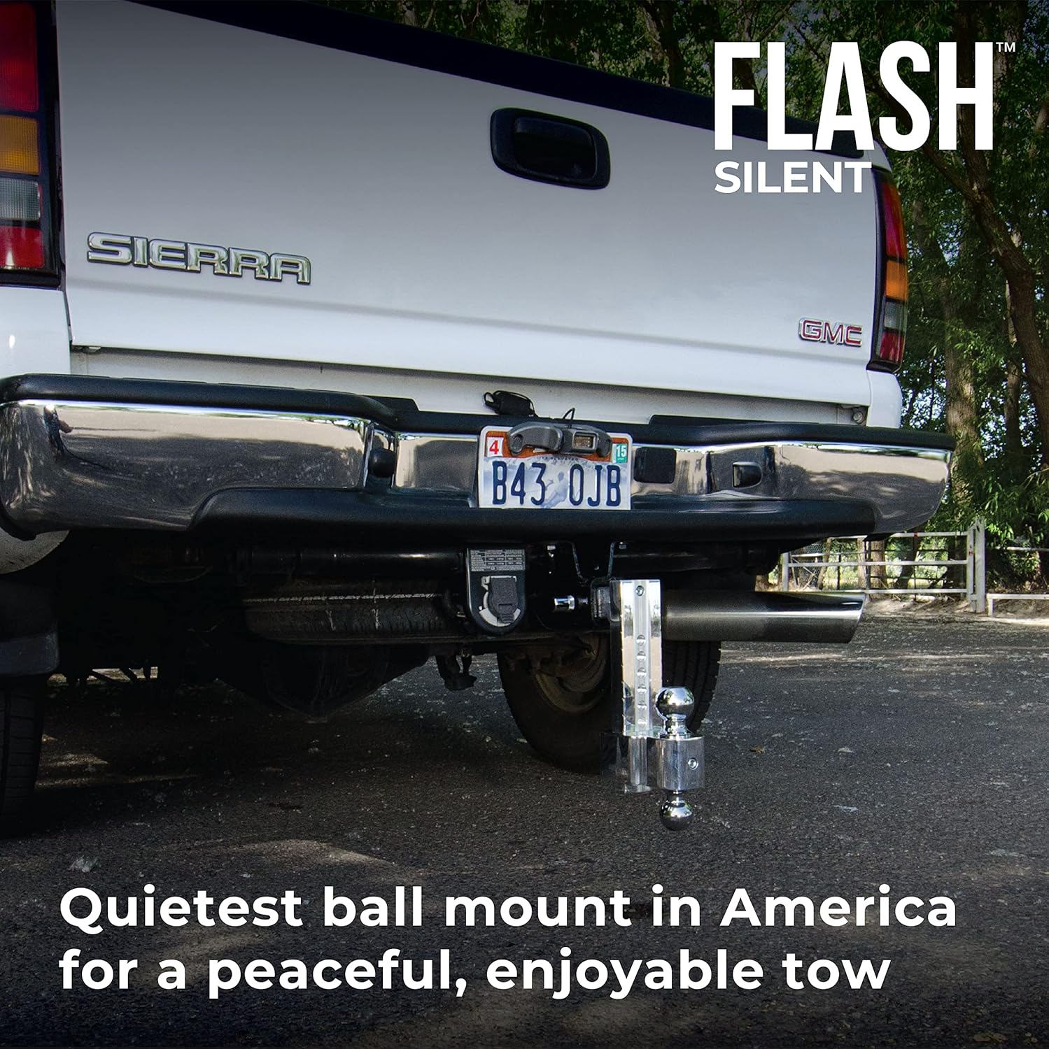 Fastway Flash STBM DT-STBM6600 Adjustable Silent Tow Ball Mount with 6 Inch Drop, 2 Inch Shank, and Chrome Plated Balls