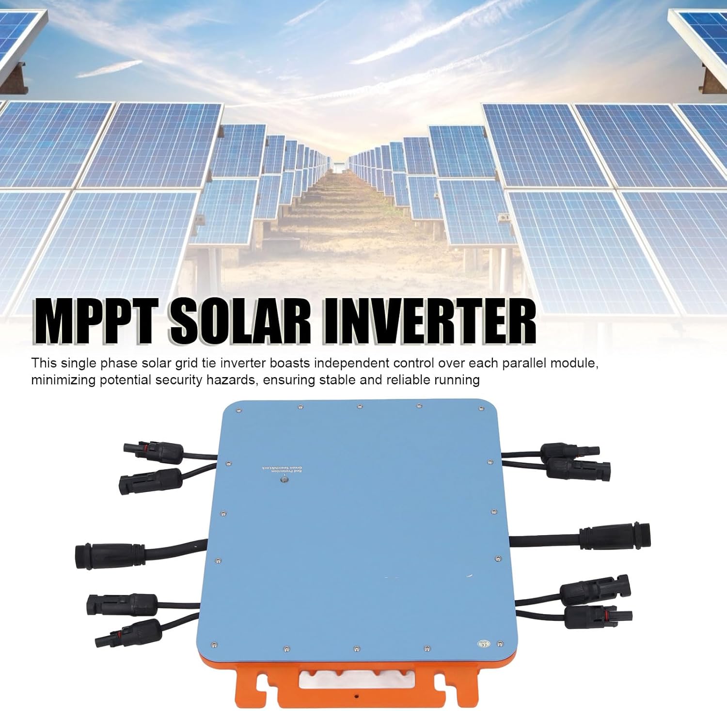 Yunseity Solar Micro Inverter 2000W Single Phase Kit, WiF Control, Meter, Maximum Power Point Tracking, Aluminum Alloy, IP66 Water Proof, 22V-48V MPPT (US Plug 120V)