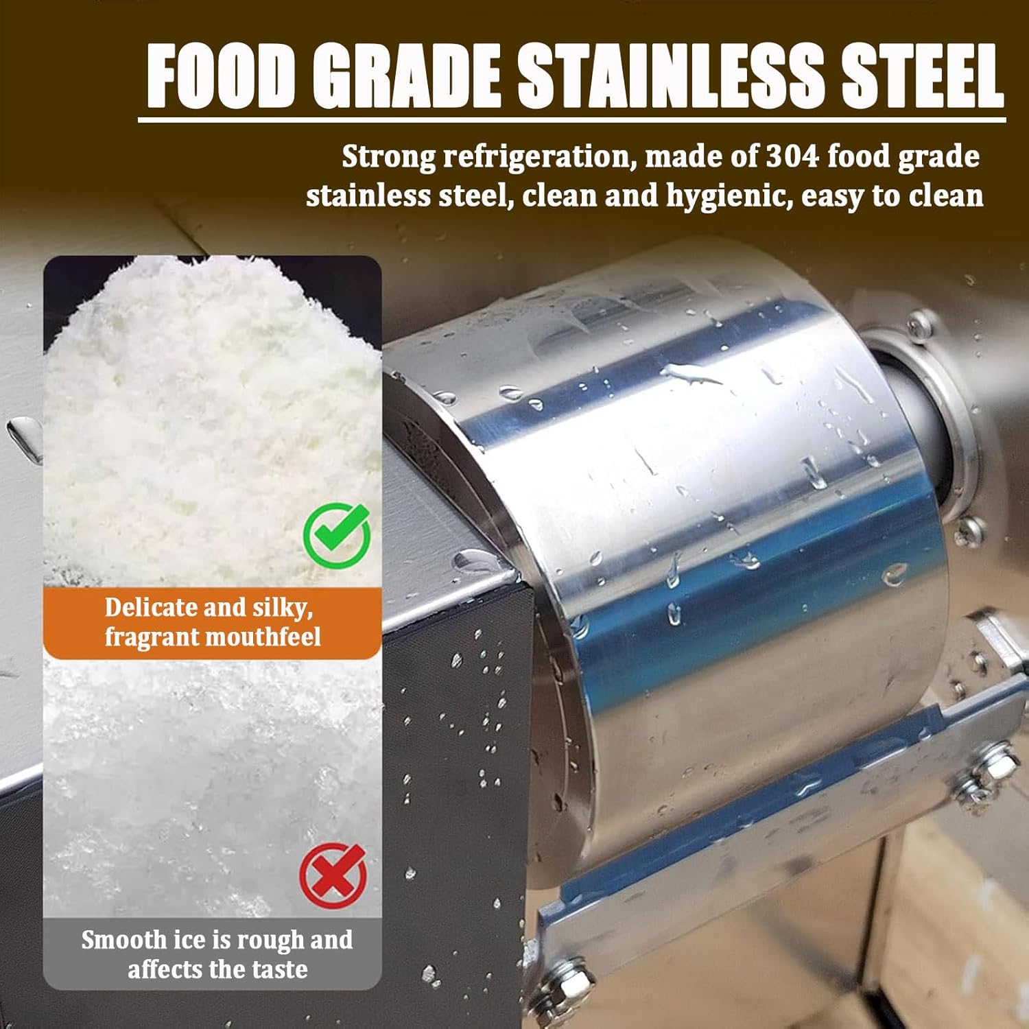 Commercial Snowflake Ice Machine - Ice Maker and Crusher Shaver for Restaurants, Supermarkets, Cafes - 1200W