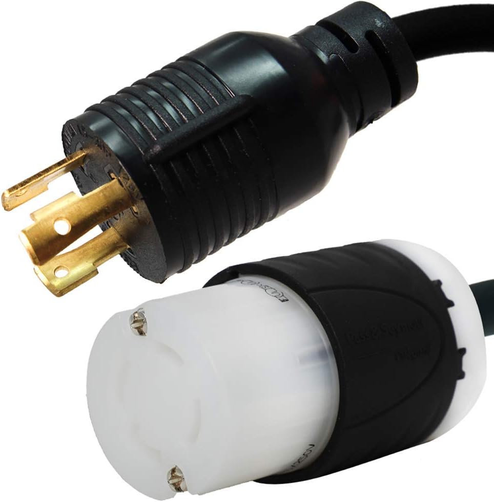 IronBox Electric L6-30P to L14-30R Power Cord - 30A, 250V, 10/3 SJOOW - UL Listed Extension Cord - Heavy Duty Adapter Cables for Generator, Transfer Switch, RV, Data Center & More (25ft, Custom Build)