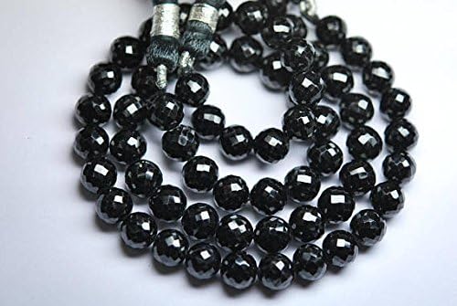 1300 pieces,black spinel finest micro faceted round rondells,8-9mm