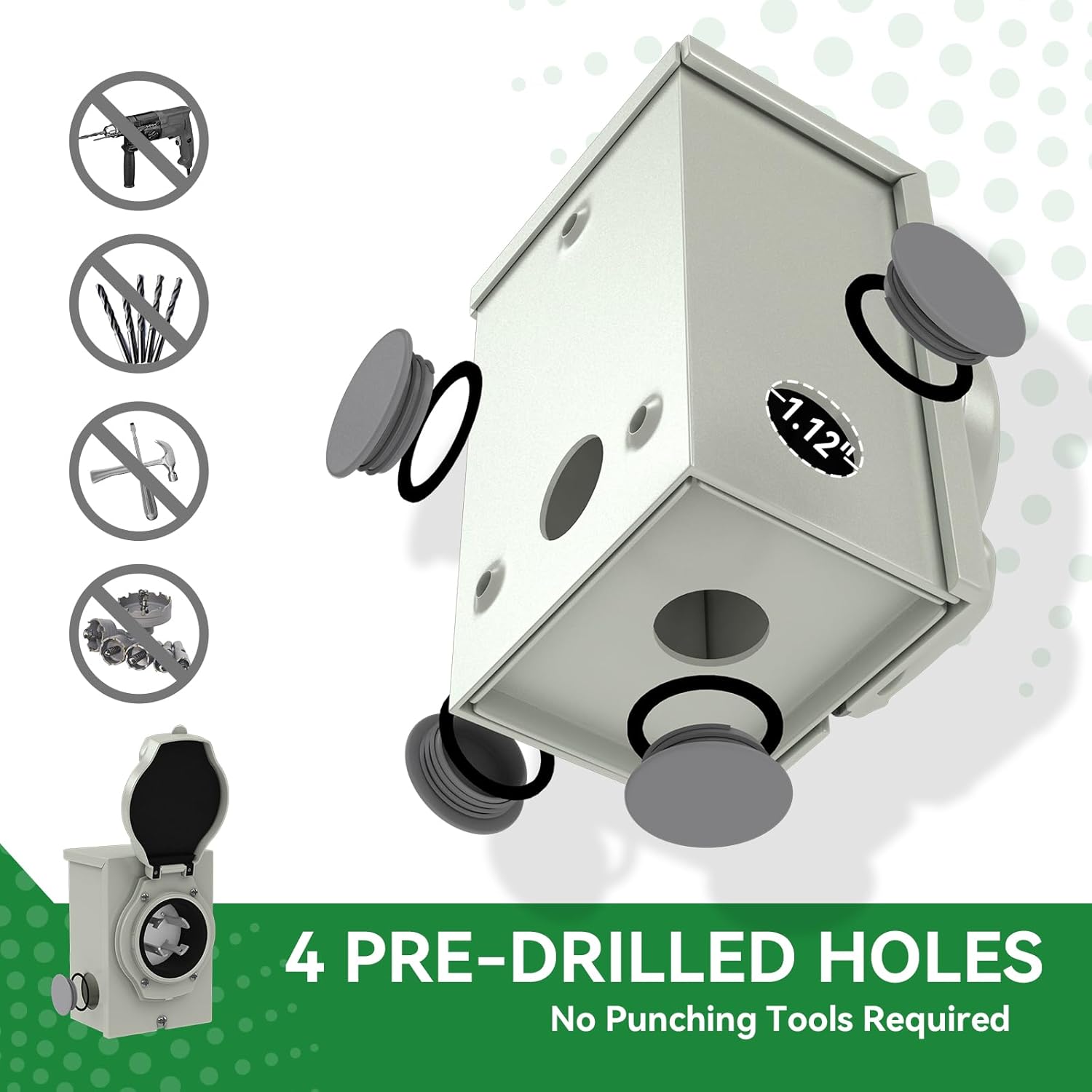 30 Amp Generator Cord 100FT and Power Inlet Box, Pre-Drilled 30 Amp Generator Inlet Box with Cord, NEMA L14-30P to L14-30R Generator Cord Waterproof Combo Kit, ETL Listed