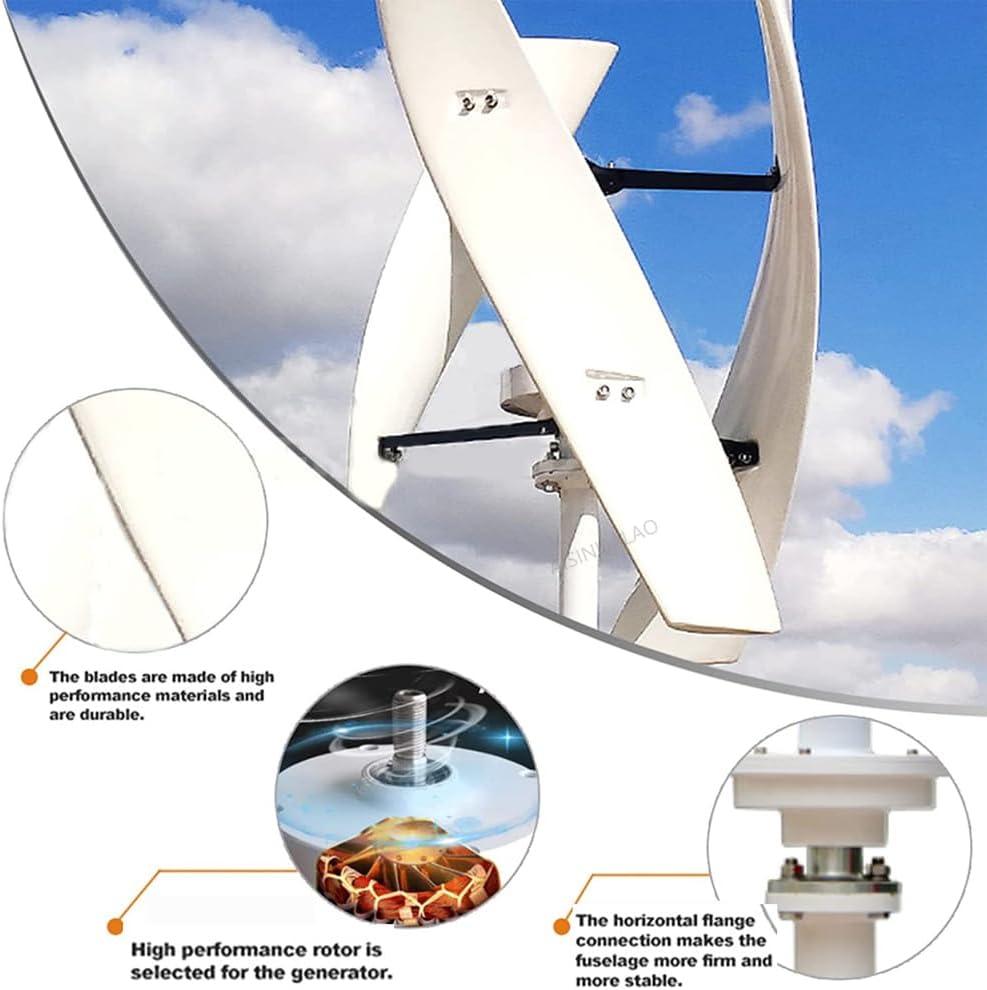 3000W Windmill Wind Turbine Generator,12V 24V 48V Complete Power Supply System Kit Electric Generator Free Energy Home Appliance(with Inverter)