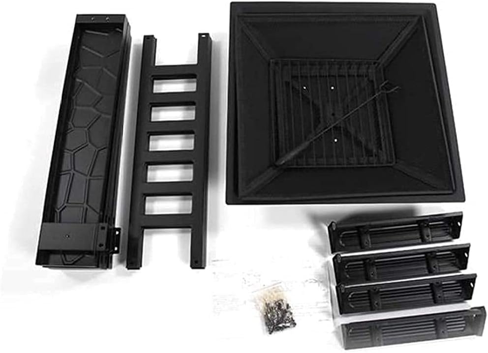 Outdoor Fire Pit for Garden Large 3 in 1 Fire Pit Table for BBQ Ice Pit Patio Heater Metal Firepit for Outside Camping Barbecue 32 X 32 X 17