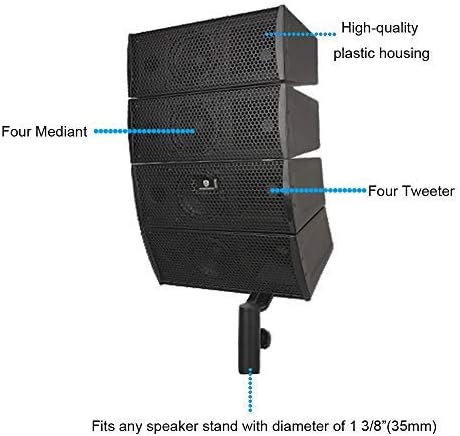 PRORECK Club AEF 12-Inch 4000 Watt DJ/Powered PA Speaker System Combo Set with Bluetooth/USB/SD Card (Two Subwoofers and 8X Array Speakers Set)