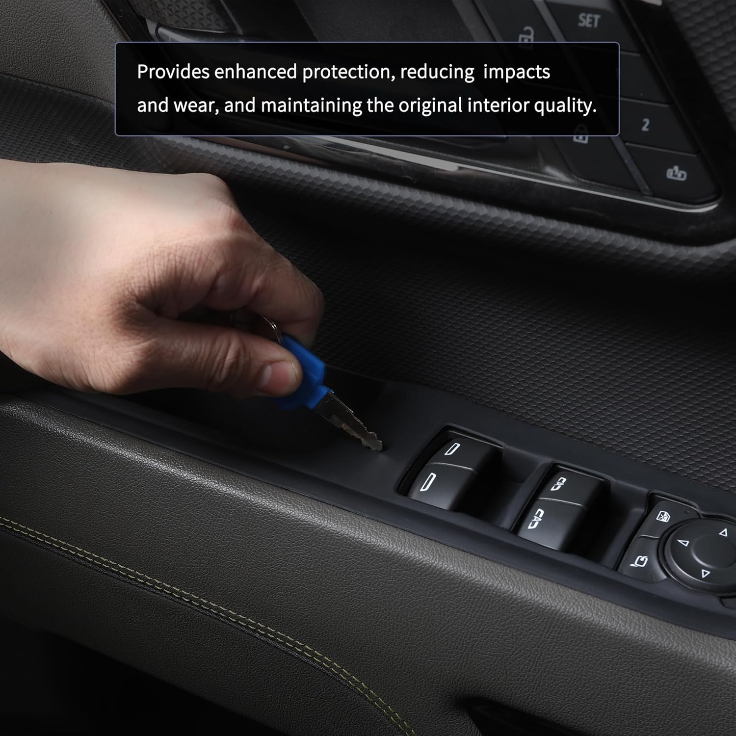 Compatible with 2019 2020 2021 2022 2023 2024 2025 2026 Chevrolet Silverado 1500 Window Switch Panel Protective Silicone Cover Interior Protection Accessories (Black, Chevrolet Silverado 1500)