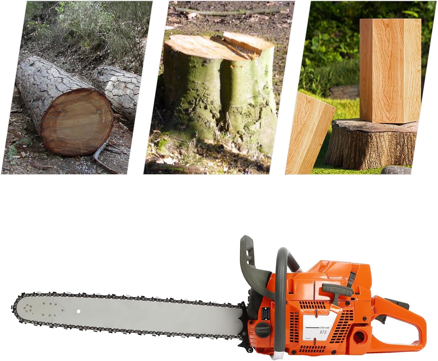 24Inch Gasoline Powered Chainsaw, Hand Pull Start Gas Power Chain saw, 2-Stroke 71.8cc Single-cylinder & Air-cooled Gas Powered Chainsaws for Trees, Gas Powered Farm, Ranch and Garden Tools