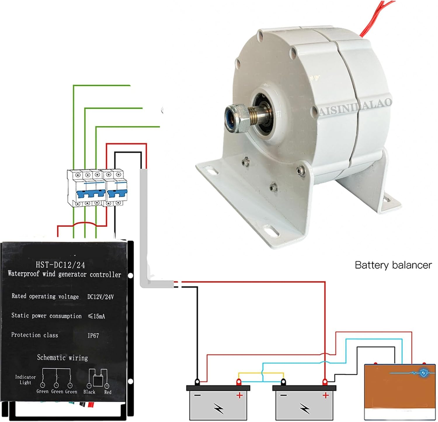 10000W Low RPM Alternator Permanent Magnet Rare Earth Turbine,3 Phase Gearlessermanent Magnet Generator AC Alt Pernators for Wind Turbine