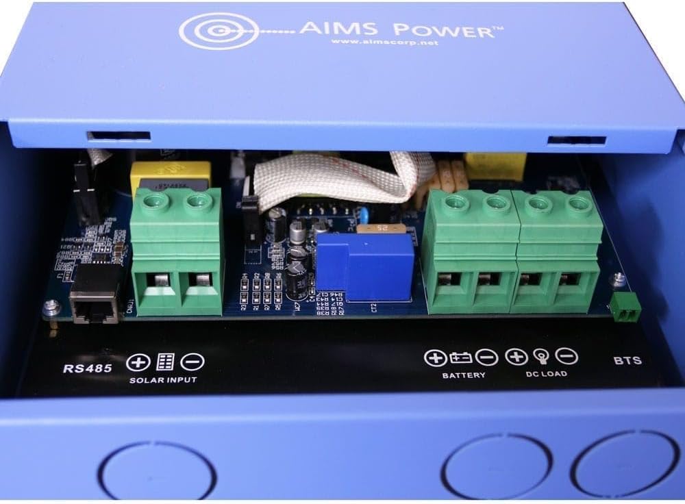 Aims Power SCC60AMPPT 60 Amp MPPT Solar Charge Controller, 12, 24, 36 and 48 Volt Solar Systems; 4 Stage Charging; Battery Type Selector; Stackable; Over Temp Protection