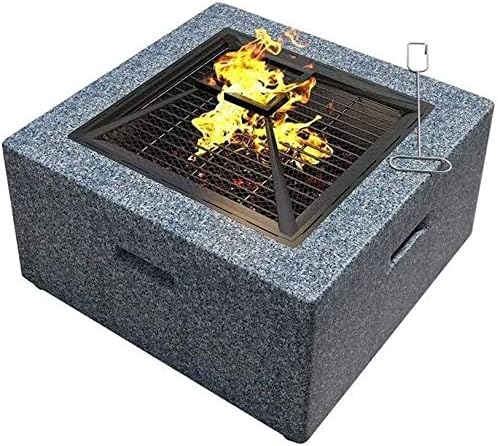 Outdoor Fire Pit Fire Pit Bonfire Wood Burning Patio Coal Grill Firepit for Outside Grill Charcoal Smokeless Grill with Spark Screen Poker and Fireplace