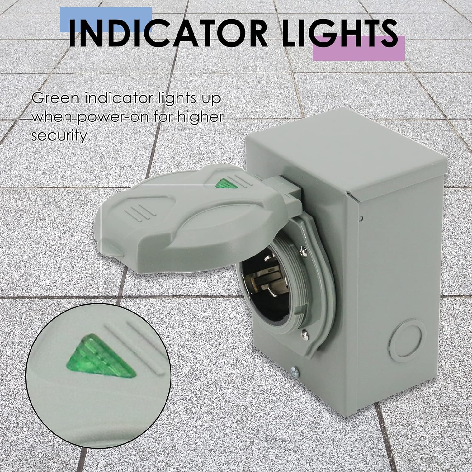 Finderomend 50 Amp Generator Inlet Box,125/250 Volt,NEMA SS 2-50P Power Inlet Box for 3 Prong Generator Cord Receptacle Transfer Switches,12500 Watts,Weatherproof for Outdoor Use, ETL Listed