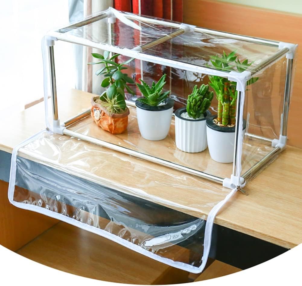GDMING Garden Greenhouse, Portable Mini Greenhouse PVC Clear Cover Stainless Steel Pipe Anti-Rust Easy to Assemble for Succulent Air Plants Seedling Cultivation (Color : Clear, Size : 120x30x30cm)