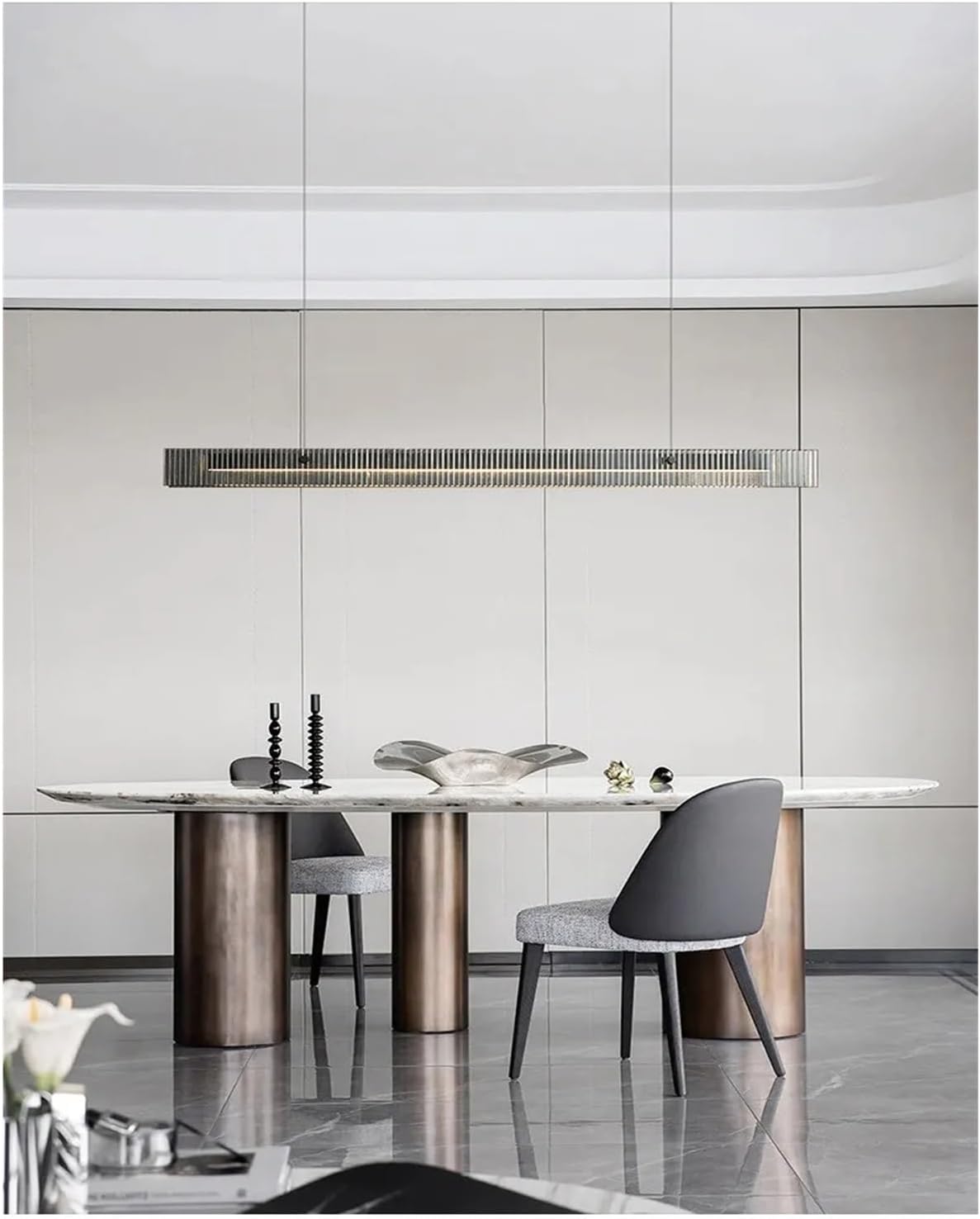 Minimalism Chandelier Liner Led Dimmable Lighting Dining Table Pendant Lamp Fixtures Suspend,Modern Ceiling Light