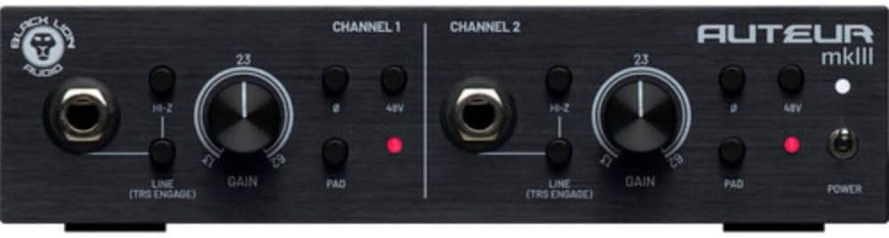 Black Lion Audio Auteur mkIII 2-Channel Mic Preamp and DI Bundle with 2x XLR- XLR Cable