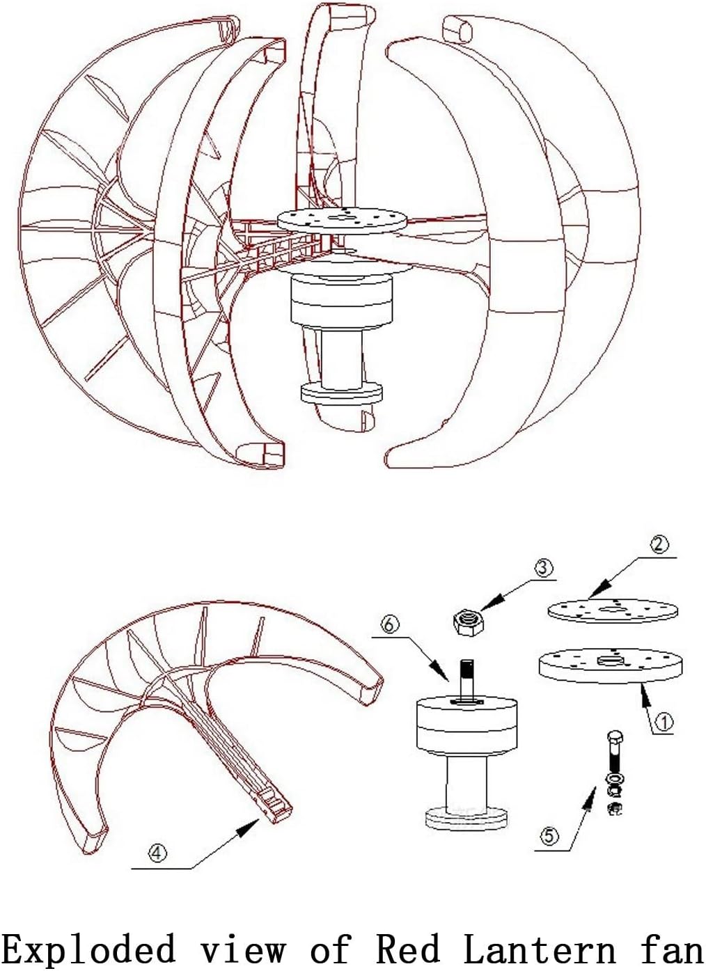 800W 12V/24V Wind Turbine Generator，with MPPT Controller Lantern Vertical Low Wind Speed Starts Home Street Lights 5 Blades Three-Phase AC Permanent Magnet Generator (24, Volts)