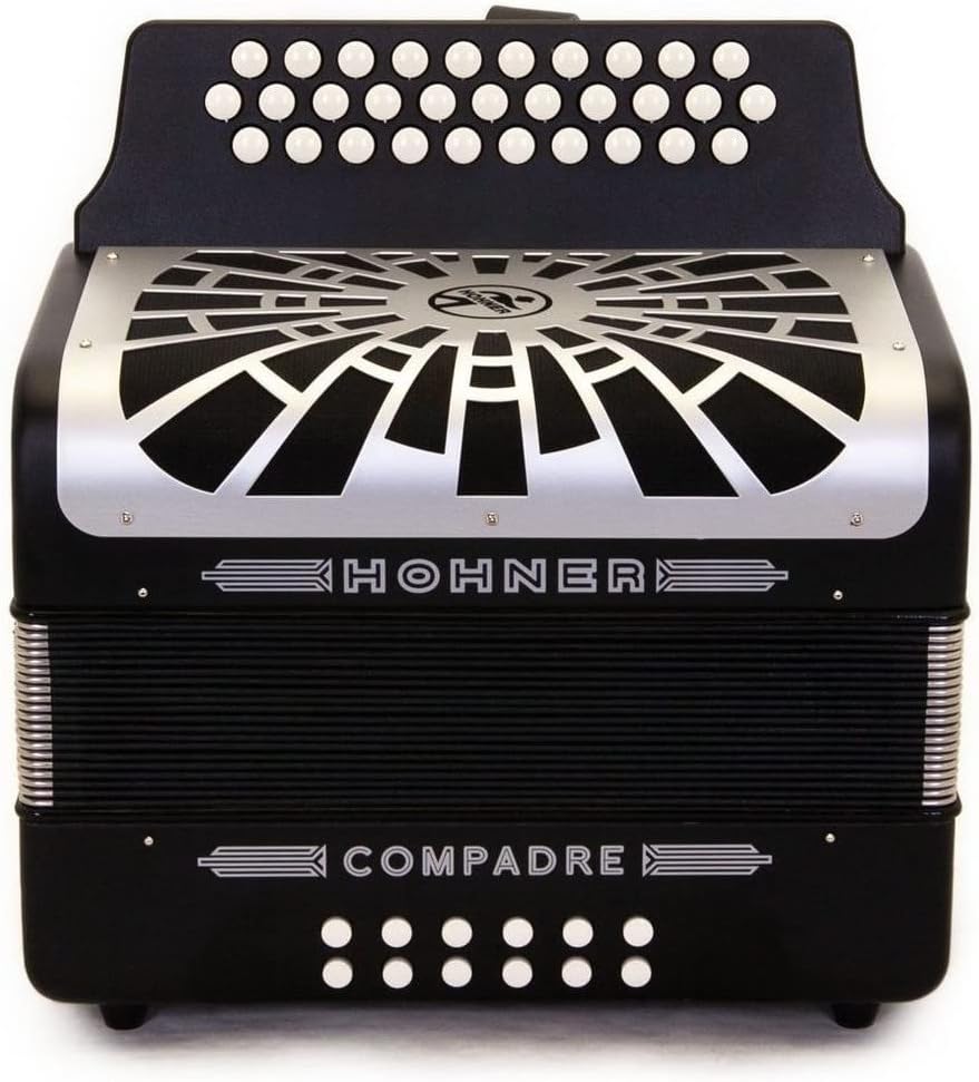 Hohner Compadre G/C/F 3-Row Diatonic Accordion - Black