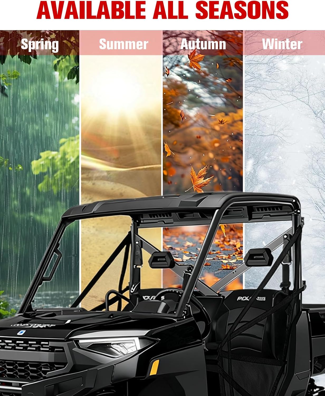 Sport Roof Top for Polaris Ranger XP 2013-2024 Accessories, 2-Piece Combination 2 door Hard Roof Sun Visor for Ranger XP 1000/900, Ranger 1000/570, Replace OEM# 2882911