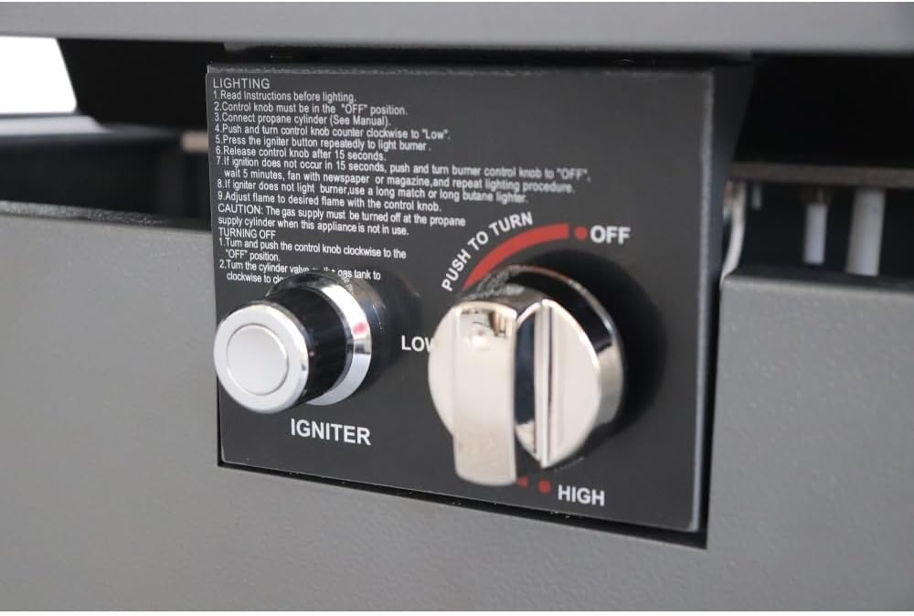 Modern Steel Outdoor Fire Pit Table with Push Button Ignition and Heat Resistant Glass Top for Patio or Deck